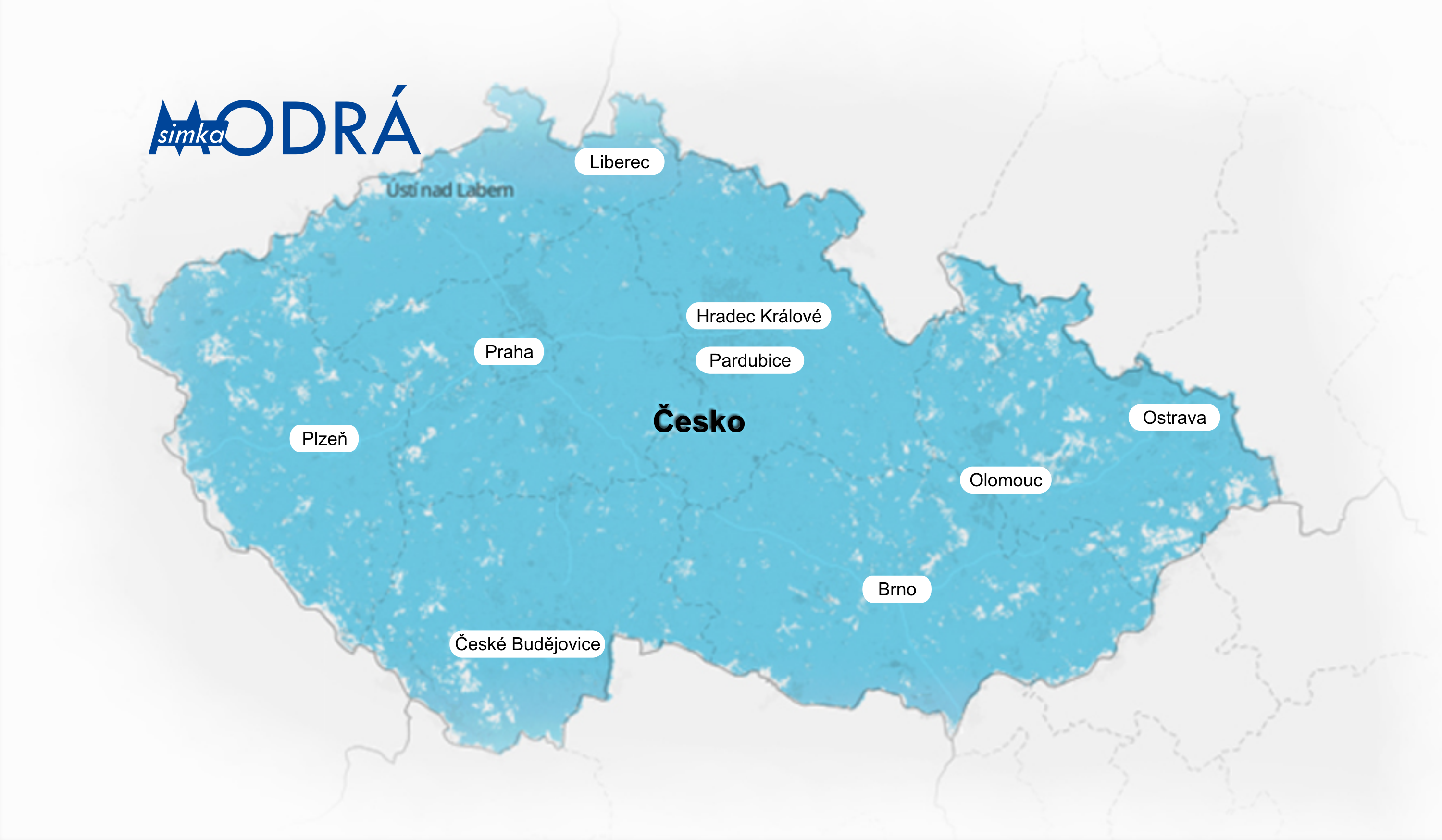 mapa pokrytí mapa pokrytí